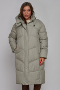 Купить Пальто утепленное молодежное зимнее женское зеленого цвета 52326Z, фото 9