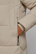 Купить Пальто утепленное молодежное зимнее женское бежевого цвета 52328B, фото 11