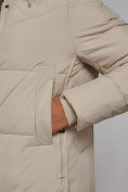 Купить Пальто утепленное молодежное зимнее женское бежевого цвета 52328B, фото 12