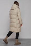 Купить Пальто утепленное молодежное зимнее женское бежевого цвета 52328B, фото 4