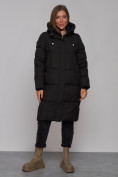 Купить Пальто утепленное молодежное зимнее женское черного цвета 52328Ch