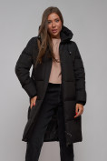 Купить Пальто утепленное молодежное зимнее женское черного цвета 52328Ch, фото 14