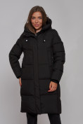 Купить Пальто утепленное молодежное зимнее женское черного цвета 52328Ch, фото 18