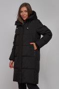 Купить Пальто утепленное молодежное зимнее женское черного цвета 52328Ch, фото 19