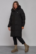 Купить Пальто утепленное молодежное зимнее женское черного цвета 52328Ch, фото 2