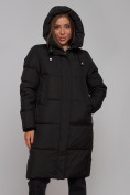 Купить Пальто утепленное молодежное зимнее женское черного цвета 52328Ch, фото 20