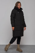 Купить Пальто утепленное молодежное зимнее женское черного цвета 52328Ch, фото 3