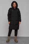 Купить Пальто утепленное молодежное зимнее женское черного цвета 52328Ch, фото 5