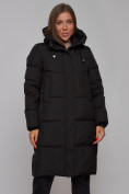 Купить Пальто утепленное молодежное зимнее женское черного цвета 52328Ch, фото 7