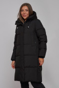 Купить Пальто утепленное молодежное зимнее женское черного цвета 52328Ch, фото 8