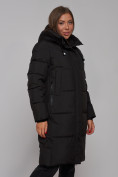 Купить Пальто утепленное молодежное зимнее женское черного цвета 52328Ch, фото 9
