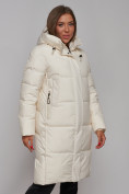 Купить Пальто утепленное молодежное зимнее женское светло-бежевого цвета 52328SB, фото 10