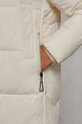 Купить Пальто утепленное молодежное зимнее женское светло-бежевого цвета 52328SB, фото 11