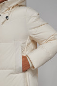 Купить Пальто утепленное молодежное зимнее женское светло-бежевого цвета 52328SB, фото 12