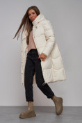 Купить Пальто утепленное молодежное зимнее женское светло-бежевого цвета 52328SB, фото 16