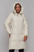 Купить Пальто утепленное молодежное зимнее женское светло-бежевого цвета 52328SB, фото 5