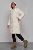 Купить Пальто утепленное молодежное зимнее женское светло-бежевого цвета 52328SB, фото 6