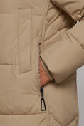 Купить Пальто утепленное молодежное зимнее женское светло-коричневого цвета 52328SK, фото 10