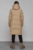 Купить Пальто утепленное молодежное зимнее женское светло-коричневого цвета 52328SK, фото 4