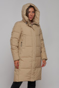 Купить Пальто утепленное молодежное зимнее женское светло-коричневого цвета 52328SK, фото 6
