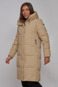 Купить Пальто утепленное молодежное зимнее женское светло-коричневого цвета 52328SK, фото 8