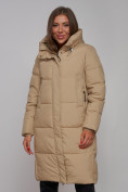 Купить Пальто утепленное молодежное зимнее женское светло-коричневого цвета 52328SK, фото 9