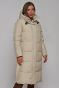 Купить Пальто утепленное молодежное зимнее женское бежевого цвета 52329B, фото 11