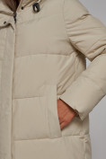 Купить Пальто утепленное молодежное зимнее женское бежевого цвета 52329B, фото 13