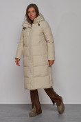 Купить Пальто утепленное молодежное зимнее женское бежевого цвета 52329B, фото 2