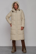 Купить Пальто утепленное молодежное зимнее женское бежевого цвета 52329B, фото 20