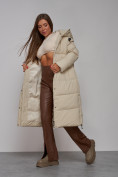Купить Пальто утепленное молодежное зимнее женское бежевого цвета 52329B, фото 21