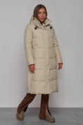 Купить Пальто утепленное молодежное зимнее женское бежевого цвета 52329B, фото 3