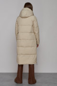 Купить Пальто утепленное молодежное зимнее женское бежевого цвета 52329B, фото 4