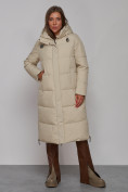 Купить Пальто утепленное молодежное зимнее женское бежевого цвета 52329B, фото 5