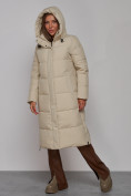 Купить Пальто утепленное молодежное зимнее женское бежевого цвета 52329B, фото 6