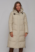 Купить Пальто утепленное молодежное зимнее женское бежевого цвета 52329B, фото 9