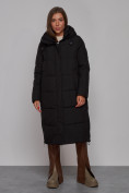 Купить Пальто утепленное молодежное зимнее женское черного цвета 52329Ch