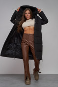 Купить Пальто утепленное молодежное зимнее женское черного цвета 52329Ch, фото 16