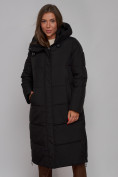 Купить Пальто утепленное молодежное зимнее женское черного цвета 52329Ch, фото 18