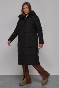 Купить Пальто утепленное молодежное зимнее женское черного цвета 52329Ch, фото 2