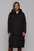 Купить Пальто утепленное молодежное зимнее женское черного цвета 52329Ch, фото 20