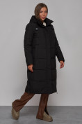 Купить Пальто утепленное молодежное зимнее женское черного цвета 52329Ch, фото 3