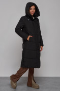 Купить Пальто утепленное молодежное зимнее женское черного цвета 52329Ch, фото 6