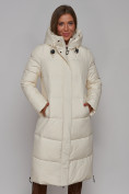 Купить Пальто утепленное молодежное зимнее женское светло-бежевого цвета 52329SB, фото 18