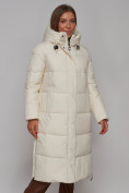 Купить Пальто утепленное молодежное зимнее женское светло-бежевого цвета 52329SB, фото 9