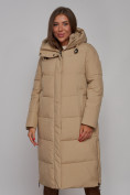 Купить Пальто утепленное молодежное зимнее женское светло-коричневого цвета 52329SK, фото 10