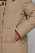 Купить Пальто утепленное молодежное зимнее женское светло-коричневого цвета 52329SK, фото 11