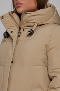 Купить Пальто утепленное молодежное зимнее женское светло-коричневого цвета 52329SK, фото 12