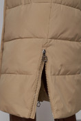 Купить Пальто утепленное молодежное зимнее женское светло-коричневого цвета 52329SK, фото 13