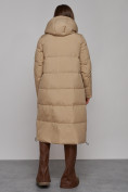 Купить Пальто утепленное молодежное зимнее женское светло-коричневого цвета 52329SK, фото 4